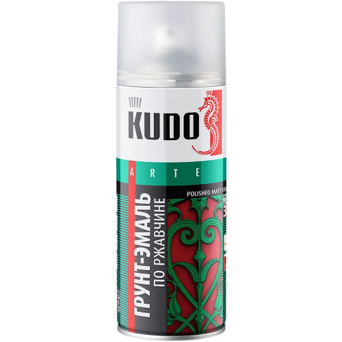 Грунт эмаль по ржавчине гладкая матовая Kudo Arte Polished Matt Finish 520 мл зеленый лист
