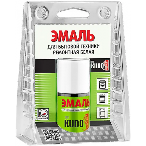Эмаль для бытовой техники ремонтная с кисточкой Kudo 15 мл белая