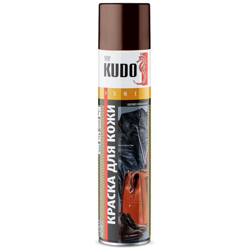 Краска для гладкой кожи Kudo Home Leather Renovator 400 мл коричневая