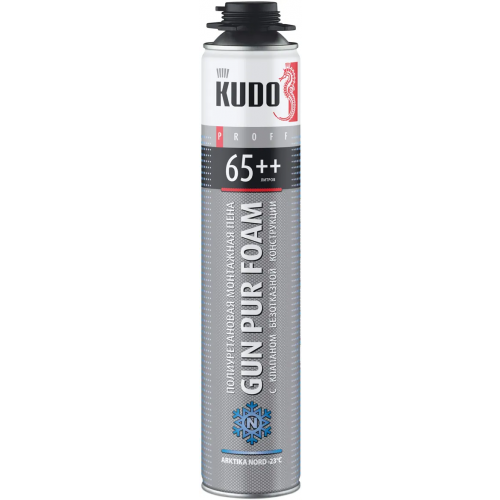 Профессиональная зимняя монтажная пена Kudo Proff Pur Foam Absolut 65++ Arktika Nord 1 л