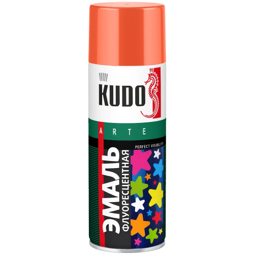 Эмаль флуоресцентная Kudo Arte Perfect Visibility 520 мл оранжево красная
