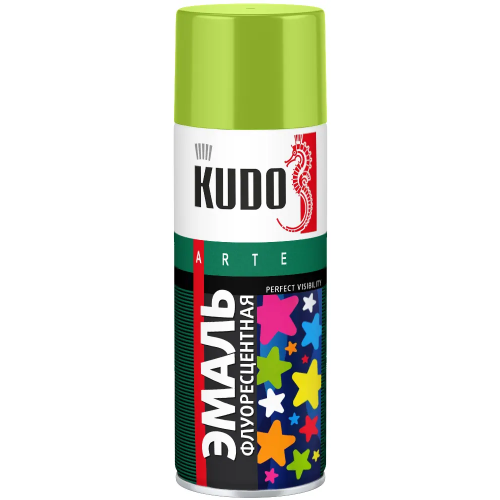 Эмаль флуоресцентная Kudo Arte Perfect Visibility 520 мл зеленая