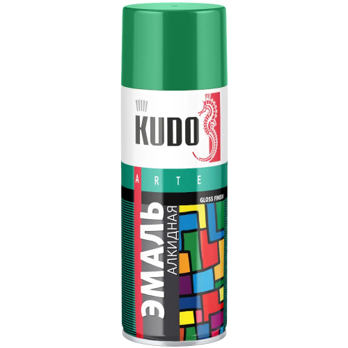 Эмаль алкидная универсальная Kudo Arte Gloss Finish 3P Technology 520 мл зеленая RAL 6029