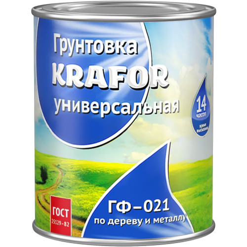 Грунтовка по дереву и металлу Крафор ГФ 021 800 г серая