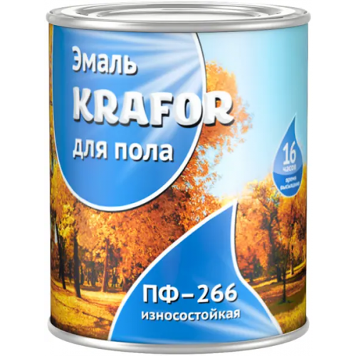 Эмаль для пола износостойкая алкидная Крафор ПФ 266 2.7 кг желто коричневая