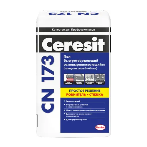 Пол быстротвердеющий самовыравнивающийся Ceresit CN 173 20 кг