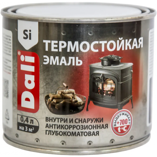 Эмаль термостойкая атмосферостойкая антикоррозионная Dali 400 мл черная