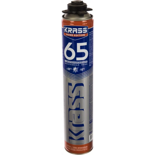 Монтажная пена с увеличенным выходом Krass Home Edition 65 840 мл всесезонная