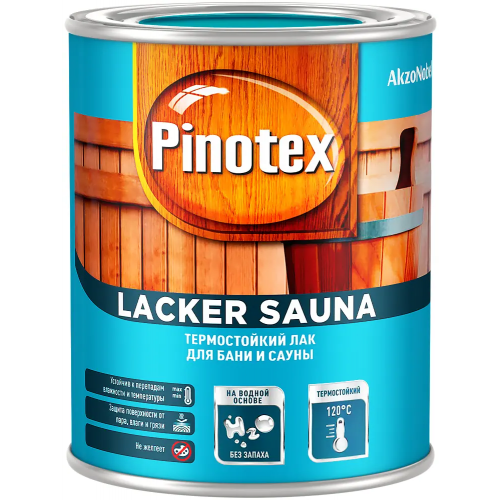Термостойкий лак для бани и сауны Пинотекс Lacker Sauna 1 л