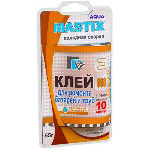 Холодная сварка клей для ремонта батарей и труб Mastix 55 г единичный блистер