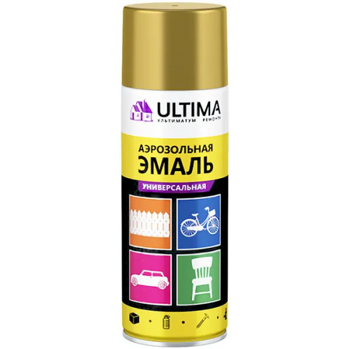 Эмаль аэрозольная универсальная металлик Ultima 520 мл хром