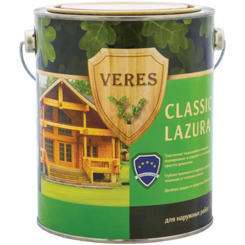 Декоративно защитная лессирующая пропитка для древесины Veres Classic Lazura 2.7 л №7
