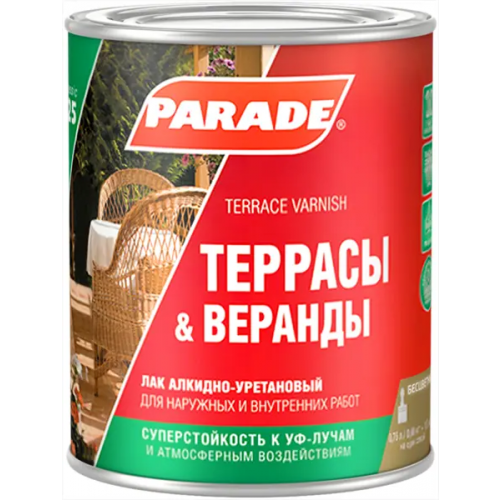 Лак алкидно уретановый Parade L25 Террасы & Веранды 750 мл глянцевый