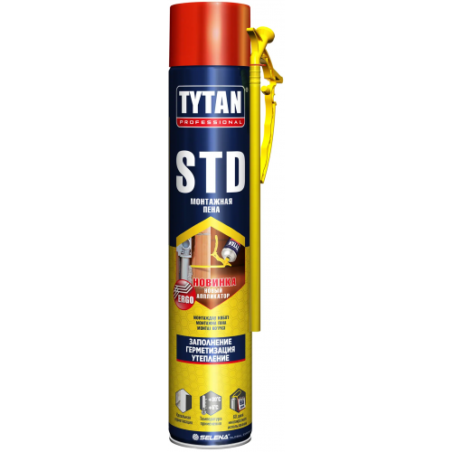 Пена монтажная Титан Professional STD Ergo 750 мл ручная с аппликатором Эрго всесезонная
