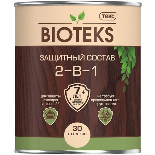 Защитный лессирующий состав Текс Bioteks 2 в 1 800 мл махагон