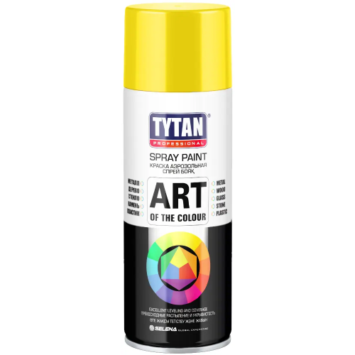 Краска аэрозольная Титан Professional Spray Paint Art of the Colour 400 мл желтая RAL 1018 глянцевая