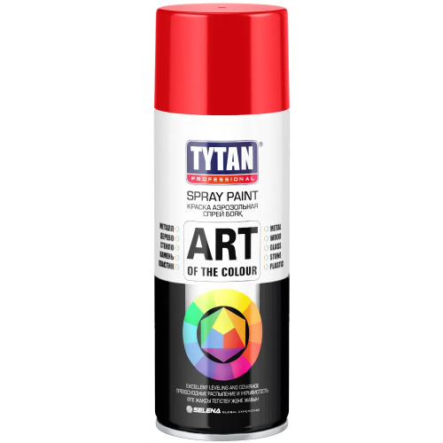 Краска аэрозольная Титан Professional Spray Paint Art of the Colour 400 мл красная RAL 3020 глянцевая