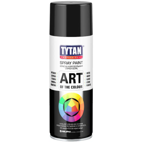 Краска аэрозольная Титан Professional Spray Paint Art of the Colour 400 мл черная RAL 9005 глянцевая