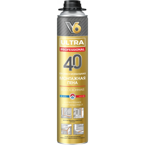 Монтажная пена всесезонная V6 Ultra 40 600 г