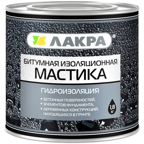 Мастика битумная изоляционная Лакра МБИ 1.8 кг