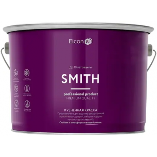Кузнечная краска Elcon Smith 10 кг темный графит матовая