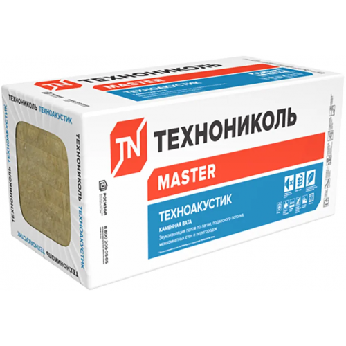 Каменная вата Технониколь Master Техноакустик 0.6*1.2 м/50 мм 12 плит