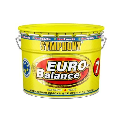 Акрилатная краска для стен и потолков Финкраска Симфония Euro Balance 7 10 л пластик белая
