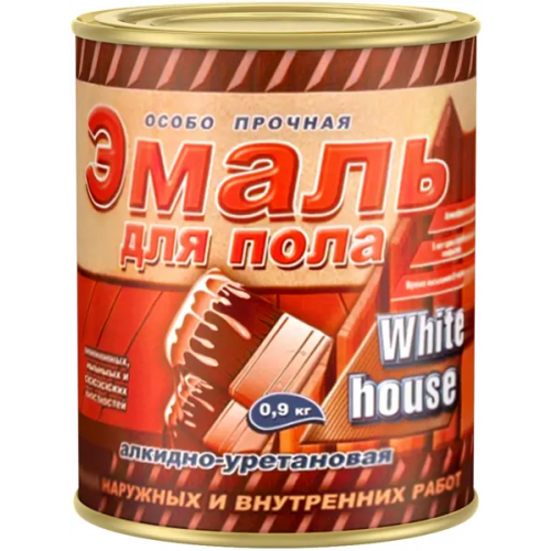 Эмаль для пола алкидно уретановая White House 900 г мокрый асфальт