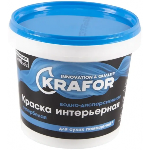 Водно дисперсионная краска акриловая интерьерная Крафор 1.5 кг супербелая
