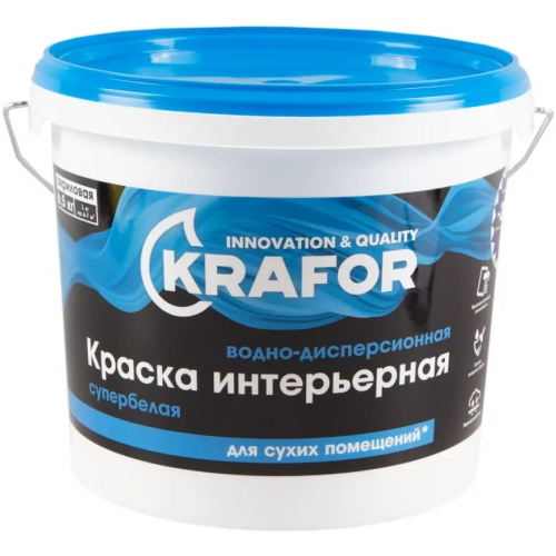 Водно дисперсионная краска акриловая интерьерная Крафор 6.5 кг супербелая
