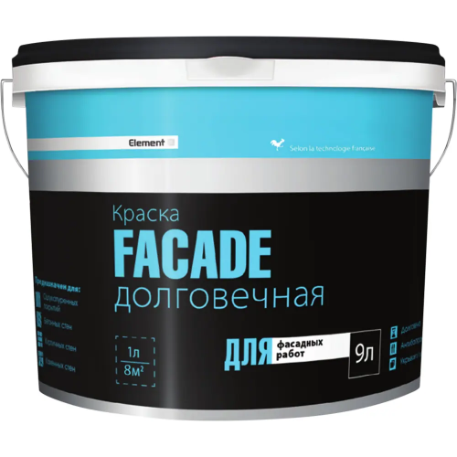 Краска долговечная для фасадных работ Alpa Element SE Facade 9 л белая