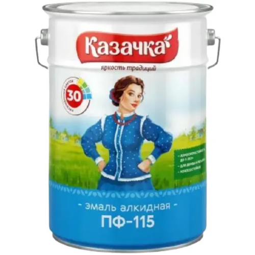 Эмаль алкидная Казачка ПФ 115 10 кг желтая