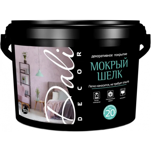 Декоративное покрытие Dali Decor Мокрый Шелк 5 кг белое