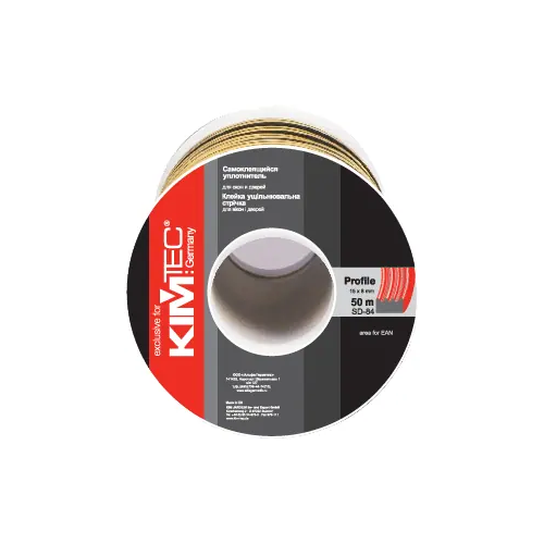 Самоклеящийся уплотнитель для окон и дверей Kim Tec 15*50 м/8 мм SD 84/4 профиль черный