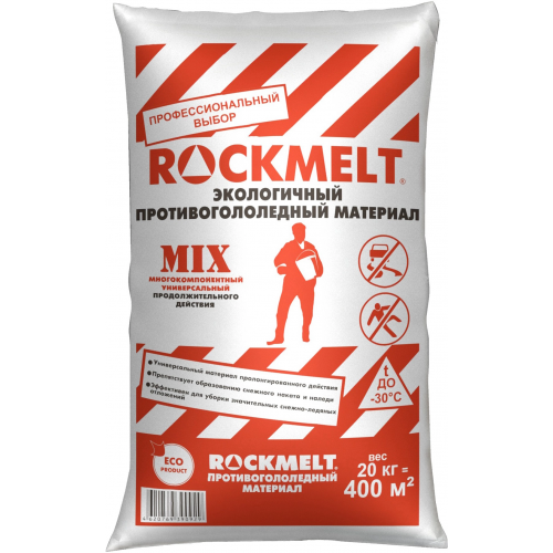 Экологичный противогололедный материал многокомпонентный Rockmelt Mix 20 кг