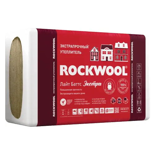 Экстрапрочный утеплитель Rockwool Лайт Баттс Экстра 0.6*1 м/50 мм
