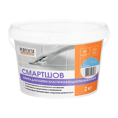 Затирка водоотталкивающая эластичная Perfekta Смартшов 2 кг голубая