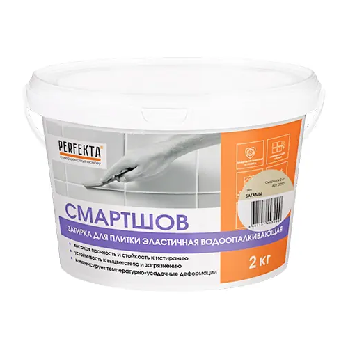 Затирка водоотталкивающая эластичная Perfekta Смартшов 2 кг багамы бежевая