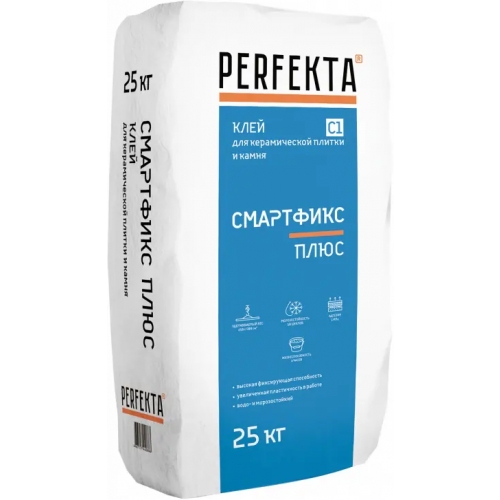 Клей для керамической плитки и керамогранита Perfekta Смартфикс Plus 25 кг