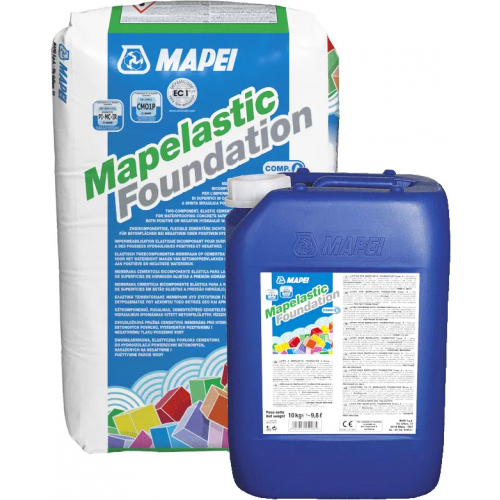 Двухкомпонентная эластичная мембрана на цементной основе Mapei Mapelastic Foundation 10 кг