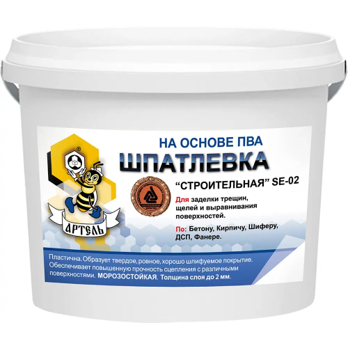 Шпатлевка на основе ПВА Артель SE 02 Строительная 9 кг
