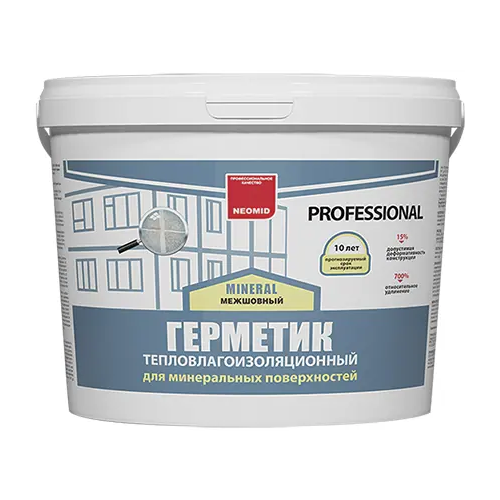 Герметик тепловлагоизоляционный Неомид Mineral Professional Межшовный 3 кг белый