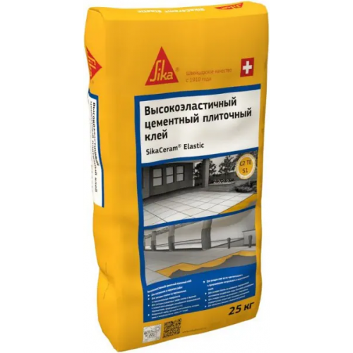 Высокоэластичный цементный плиточный клей Sika ceram Elastic 25 кг