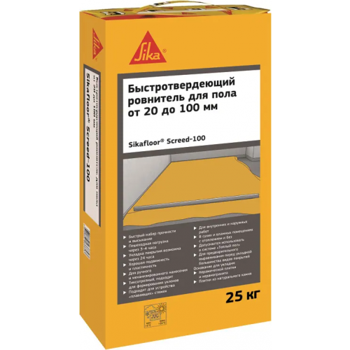 Быстротвердеющий ровнитель для пола Sika floor 206 Screed 25 кг