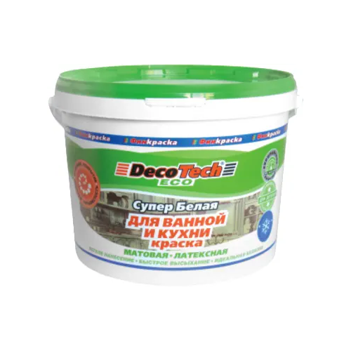 Краска для ванной и кухни латексная Decotech Eco 13 кг супербелая