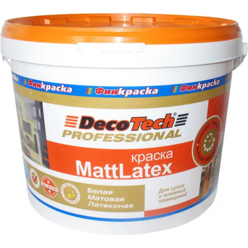 Краска акрилатная Decotech Professional Mattlatex 10 л белая