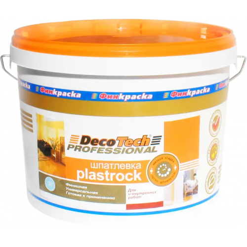 Шпатлевка финишная универсальная Decotech Professional Plastrock 16 кг