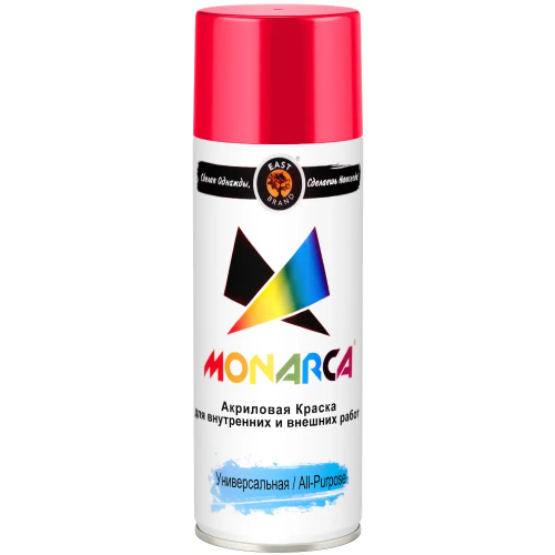 Акриловая краска аэрозольная универсальная East Brand Monarca 520 мл светофорно красная RAL 3020 глянцевая