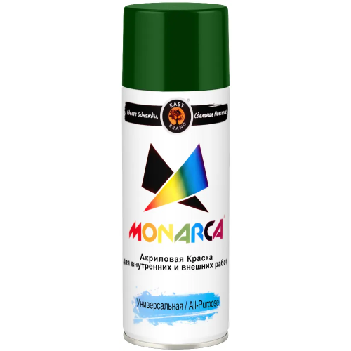 Акриловая краска аэрозольная универсальная East Brand Monarca 520 мл зеленый лист RAL 6002 глянцевая