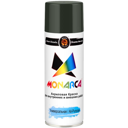 Акриловая краска аэрозольная универсальная East Brand Monarca 520 мл зеленый мох RAL 6005 глянцевая